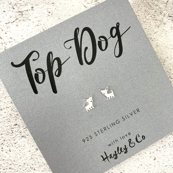 Chihuahua Sterling Silver Earrings