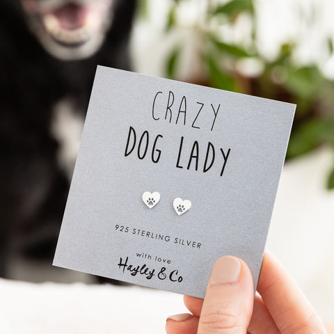 Crazy Dog Lady Sterling Silver Earrings