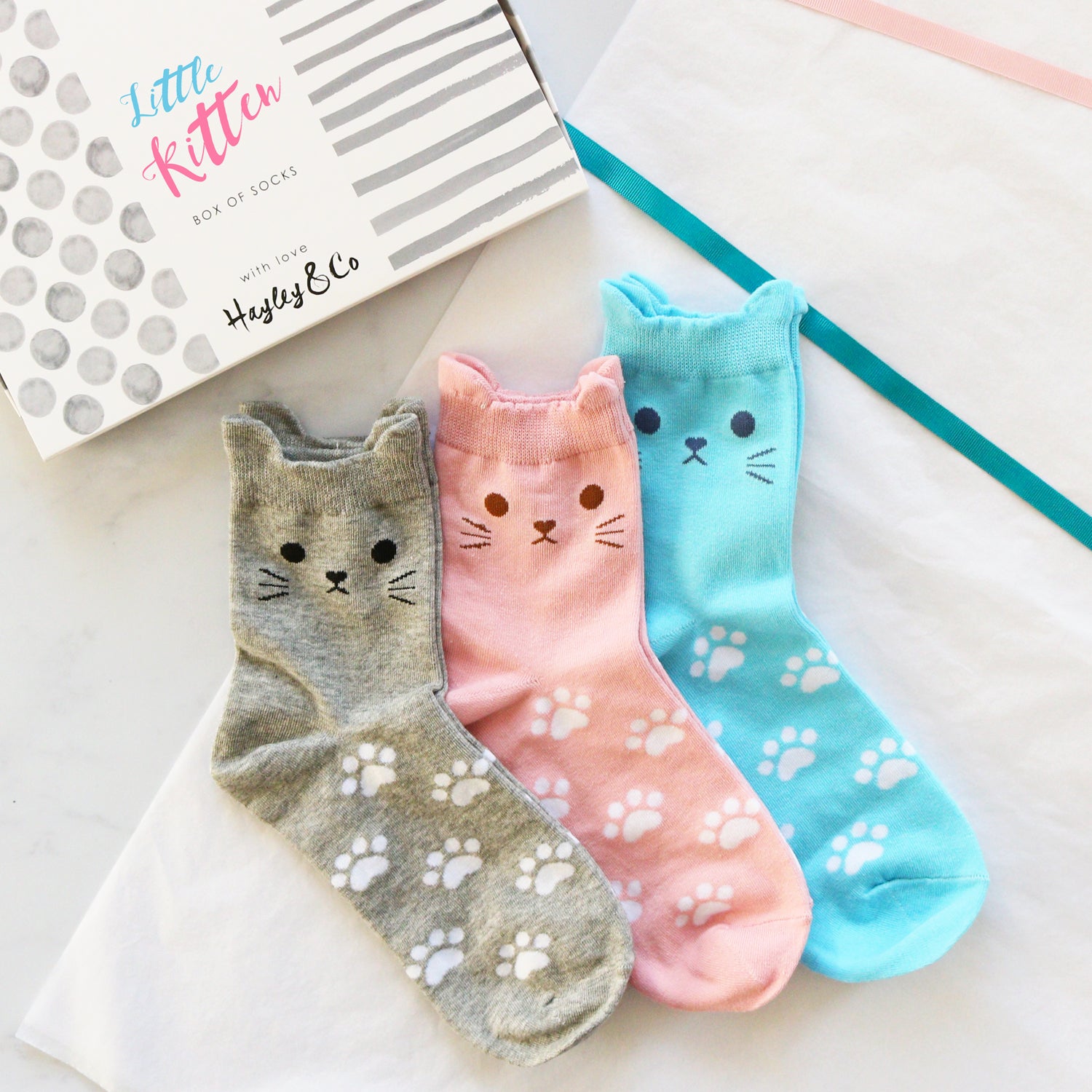 Cute Kitten Box of Socks