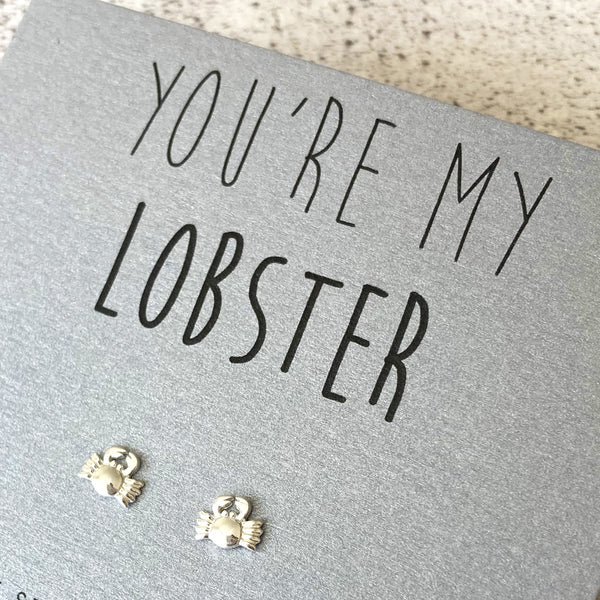 'You're my Lobster' Sterling Silver Earrings