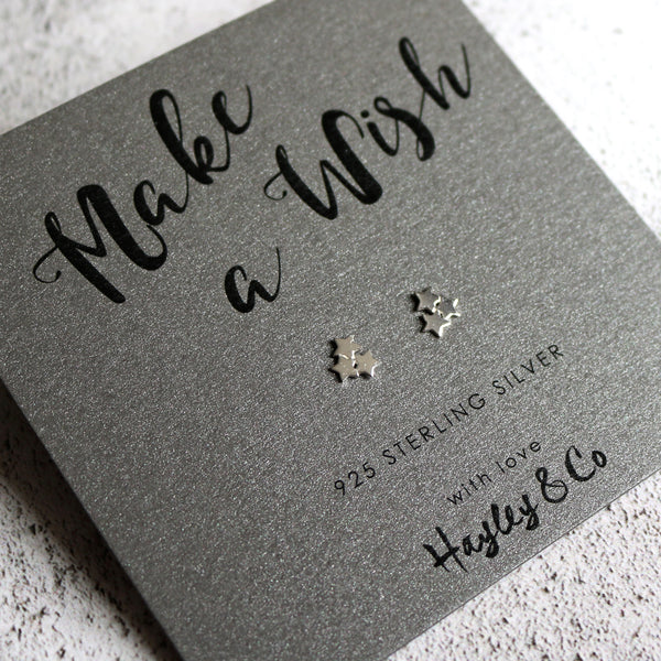 Make a Wish Star Cluster Silver Earrings