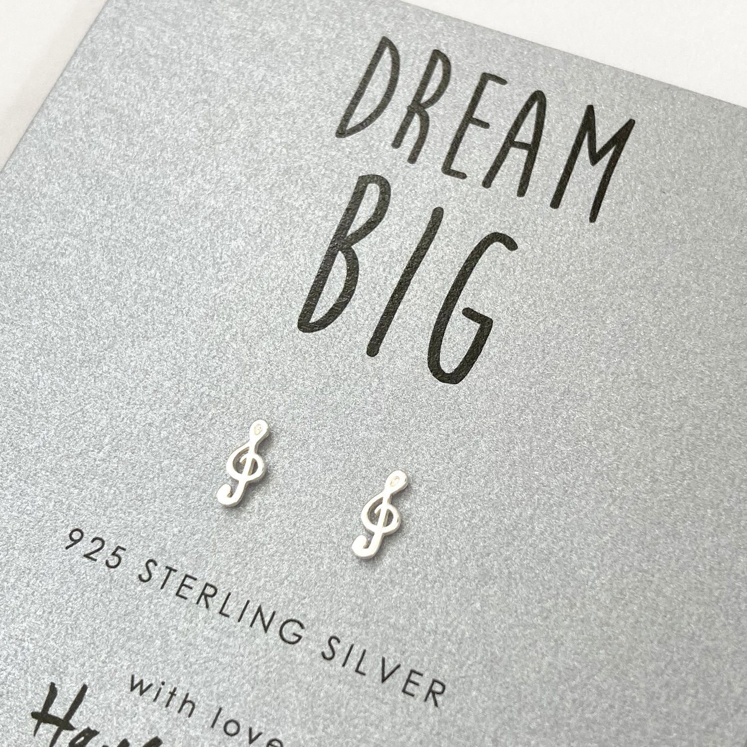 Musical Note Sterling Silver Earrings