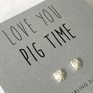 Little Pig Sterling Silver Earrings