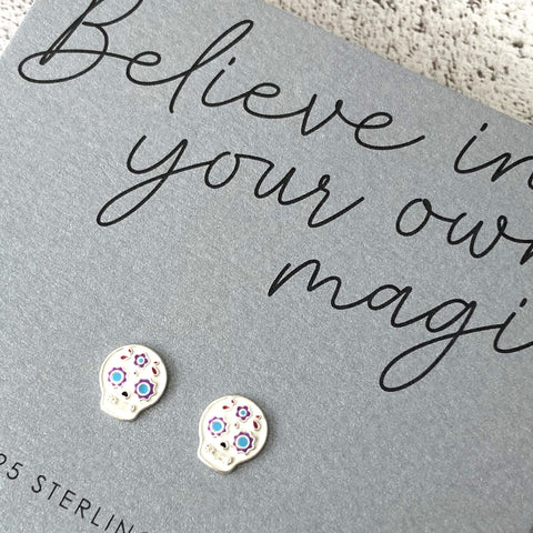 Skull Sterling Silver Earrings